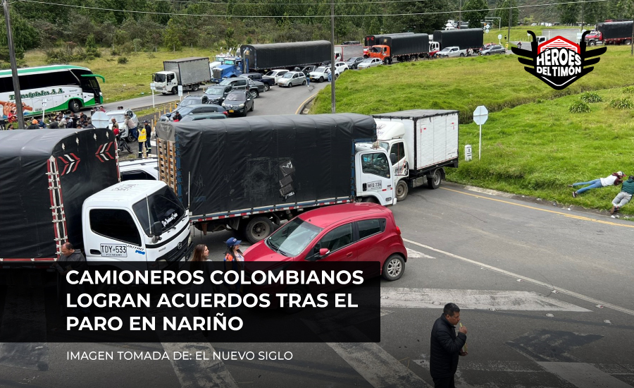 Camioneros colombianos logran acuerdos tras el paro en Nariño