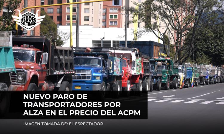 Nuevo paro de transportadores por alza en el precio del ACPM