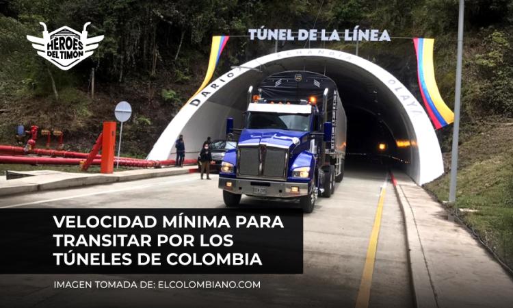 Velocidad mínima para transitar por los túneles de Colombia